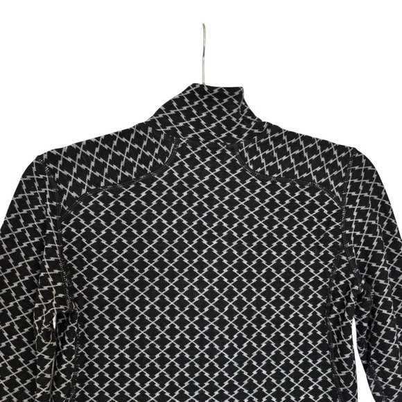 Smartwool Pullover Womens M Black 1/4 Zip 100% Merino Wool Argyle Base Layer - Picture 10 of 13